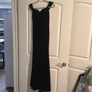 Black soft velvet dress